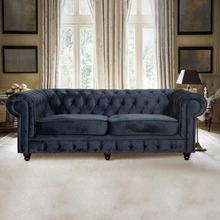 Cleo Button Tufted 3 Seater Velvet Sofa