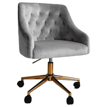 Grey Nevaeh Velvet Office Chair