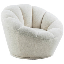 Adalyn Swivel Faux Fleece Accent Chair