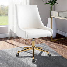White Laira Velvet Desk Chair