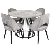4 Seater Rigel Velvet Dining Table & Chair Set