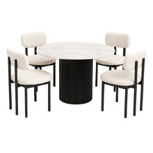 4 Seater Clara Sintered Stone Dining Table & Chair Set