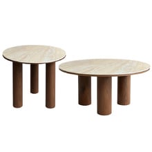 2 Piece Elliot Round Stone Coffee & Side Table Set