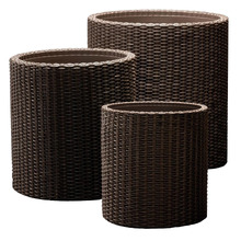 3 Piece Cylindrical Outdoor Planters