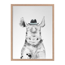 Remus Rhinoceros Framed Printed Wall Art