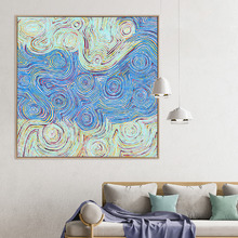 Blue Mina Mina Jukurrpa VI Framed Canvas Wall Art