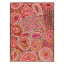 Red Ngapa Jukurrpa IV Framed Canvas Wall Art