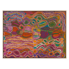 Mina Mina Jukurrpa VIII Pink Canvas Wall Art
