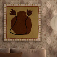 Brown Out of Vase Blooms II Canvas Wall Art