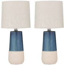 Blue & Natural Nash Ceramic Table Lamps (Set of 2)