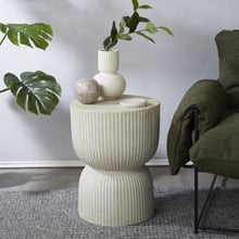 Cream Etta Ceramic Stool