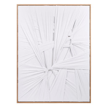 White Fabric Weave Framed 3D Wall Art