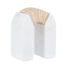 Archy Marble & Rattan Bookend
