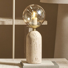 Wayne Travertine & Glass Table Lamp