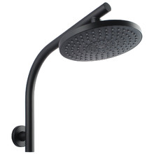 Euro Round 200mm Black Curved Shower Arm & Head