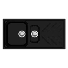Obsidian 1000mm 1 & &frac14; Granite Composite Kitchen Sink with Drainer