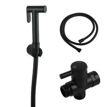 Stan Matte Black Round Hand-Held Toilet Bidet Spray Wash Set