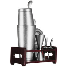 11 Piece Antique Silver Boston Stainless Steel Cocktail Shaker Set