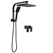 Ottimo Black Short Twin Shower & Wall Tap Set
