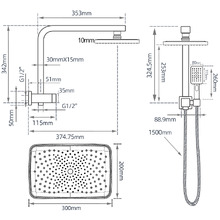 Ottimo Rectangular Short Twin Shower