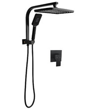 Ottimo 300mm Matte Black Short Twin Shower Mixer Set