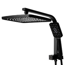 Ottimo 300mm Matte Black Short Twin Shower Mixer Set