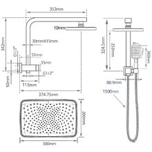 Ottimo Black Short Twin Shower & Wall Tap Set