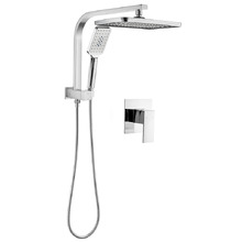 Ottimo 300mm Chrome Short Twin Shower & Mixer Set