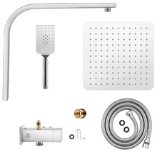 Andon 250mm Gooseneck Short Twin Shower