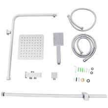 Finn Square Thin Waterfall Twin Rail Shower