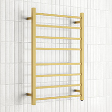 Ottimo Square 620 x 912mm Brushed Yellow Gold Heated Towel Rail