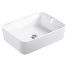 Lucas 480mm Gloss White Rectangular Ceramic Above Counter Basin