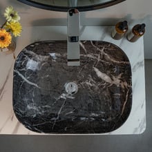 Ascott 485mm Rectangular Marble-look Ceramic Basin