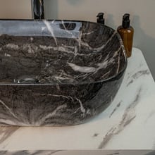 Ascott 485mm Rectangular Marble-look Ceramic Basin