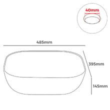 Ascott 485mm Rectangular Marble-look Ceramic Basin