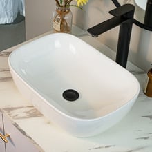 Above Counter Rectangular Nano-Glazed Ceramic Basin