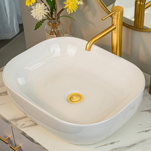 Arlo 500mm Gloss White Rectangular Ceramic Above Counter Basin
