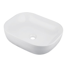 Arlo 500mm Gloss White Rectangular Ceramic Above Counter Basin