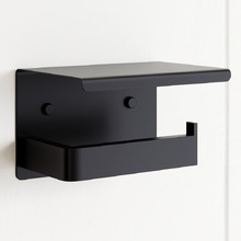 Nero Shelf Black Stainless Steel Toilet Paper Holder