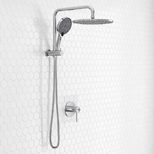 Aqua Chrome Short Twin Shower Mixer Set
