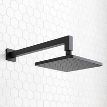 Eva Square 200mm Matte Black Shower Arm & Head