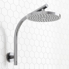Euro 200mm Chrome Curved Gooseneck Shower Arm & Head