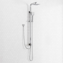 Finn Square Thin Waterfall Twin Rail Shower