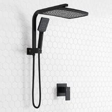 Ottimo 300mm Matte Black Short Twin Shower Mixer Set