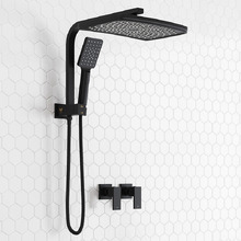 Ottimo Black Short Twin Shower & Wall Tap Set