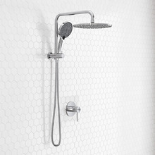 Aqua Chrome Short Twin Shower Mixer Set
