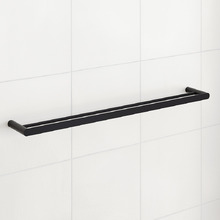 Rumia 800mm Black Double Bar Wall Mounted Towel Rail