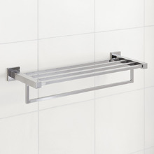 Nero Chrome 600mm Stainless Steel Towel Rack With Rail