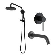 Round Matte Black Shower Bathroom Basics Package