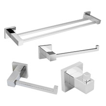 Square Chrome Bathroom Basics Accessory Package